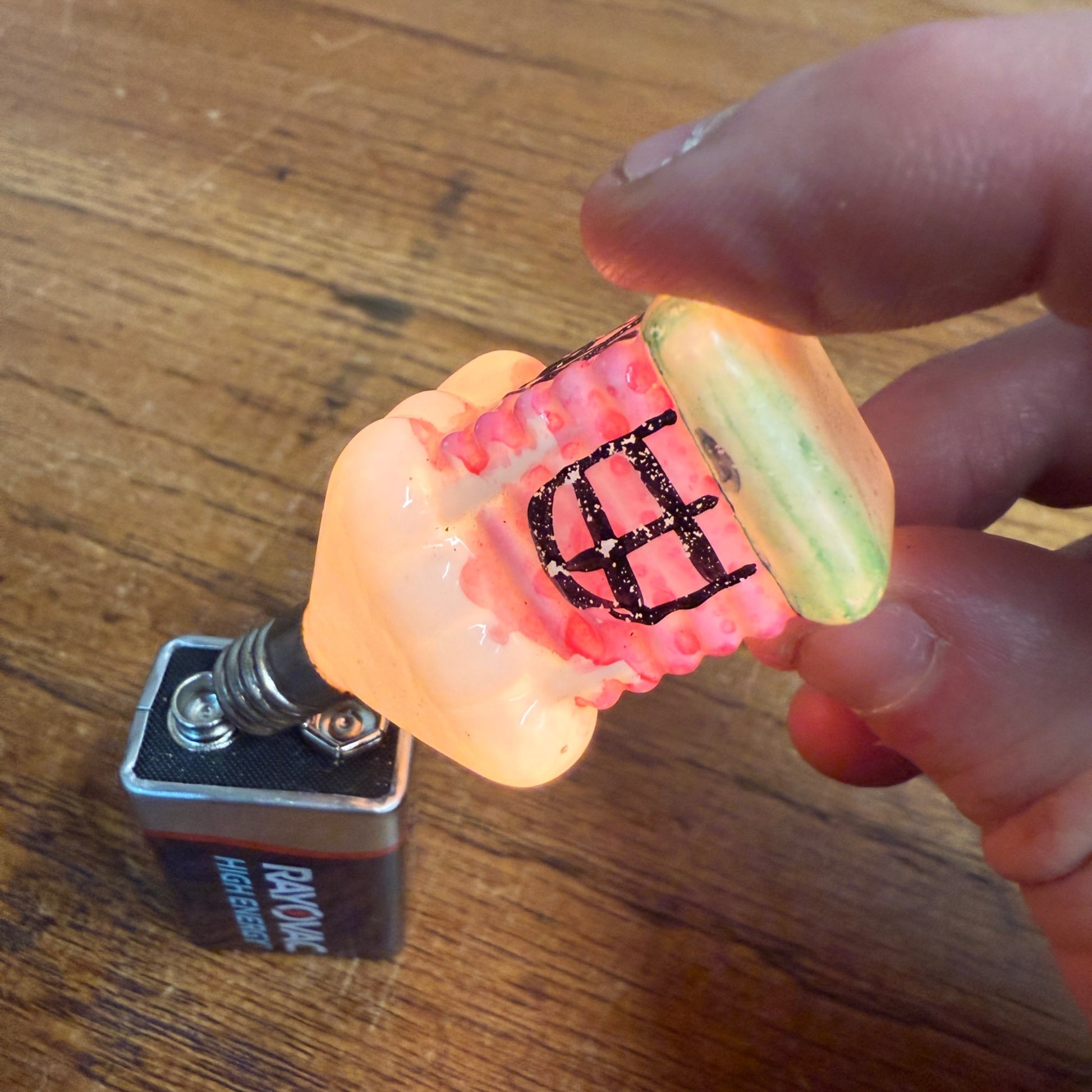 Vintage Christmas C6 Figural Glass Light Bulbs Santa, Chinese Lantern - Works!