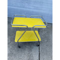 Vintage 1960s MCM Yellow Formica Bar Cart Rolling Beverage Table w/ Casters