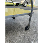 Vintage 1960s MCM Yellow Formica Bar Cart Rolling Beverage Table w/ Casters