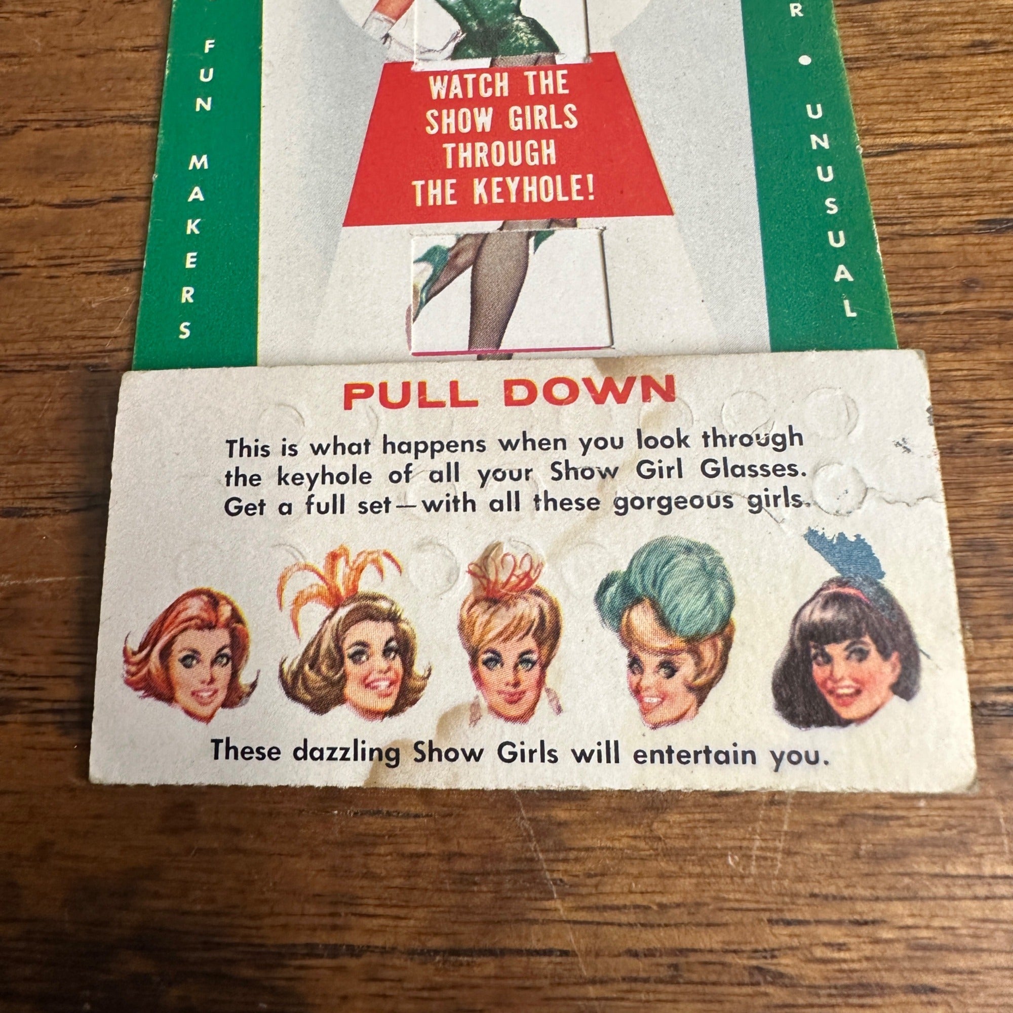 Vintage Mechanical Card Postcard Lucky Numbers Punch Card Pinup Girl Model