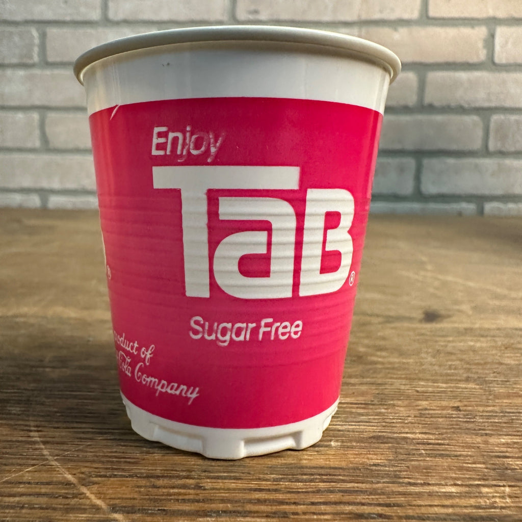 Vintage Enjoy Tab Coca Cola Pink Sample Soda Promotional Cup 4oz