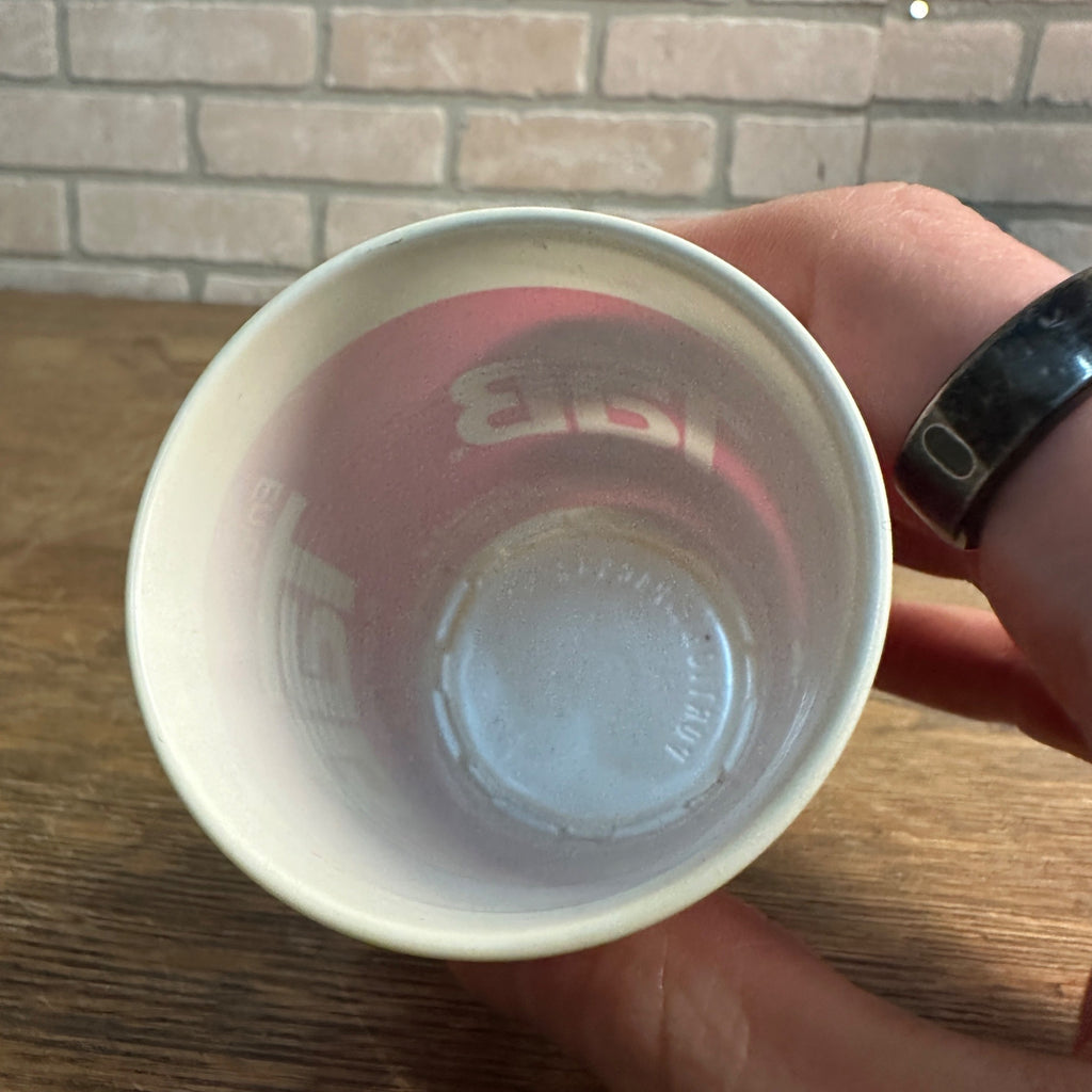 Vintage Enjoy Tab Coca Cola Pink Sample Soda Promotional Cup 4oz