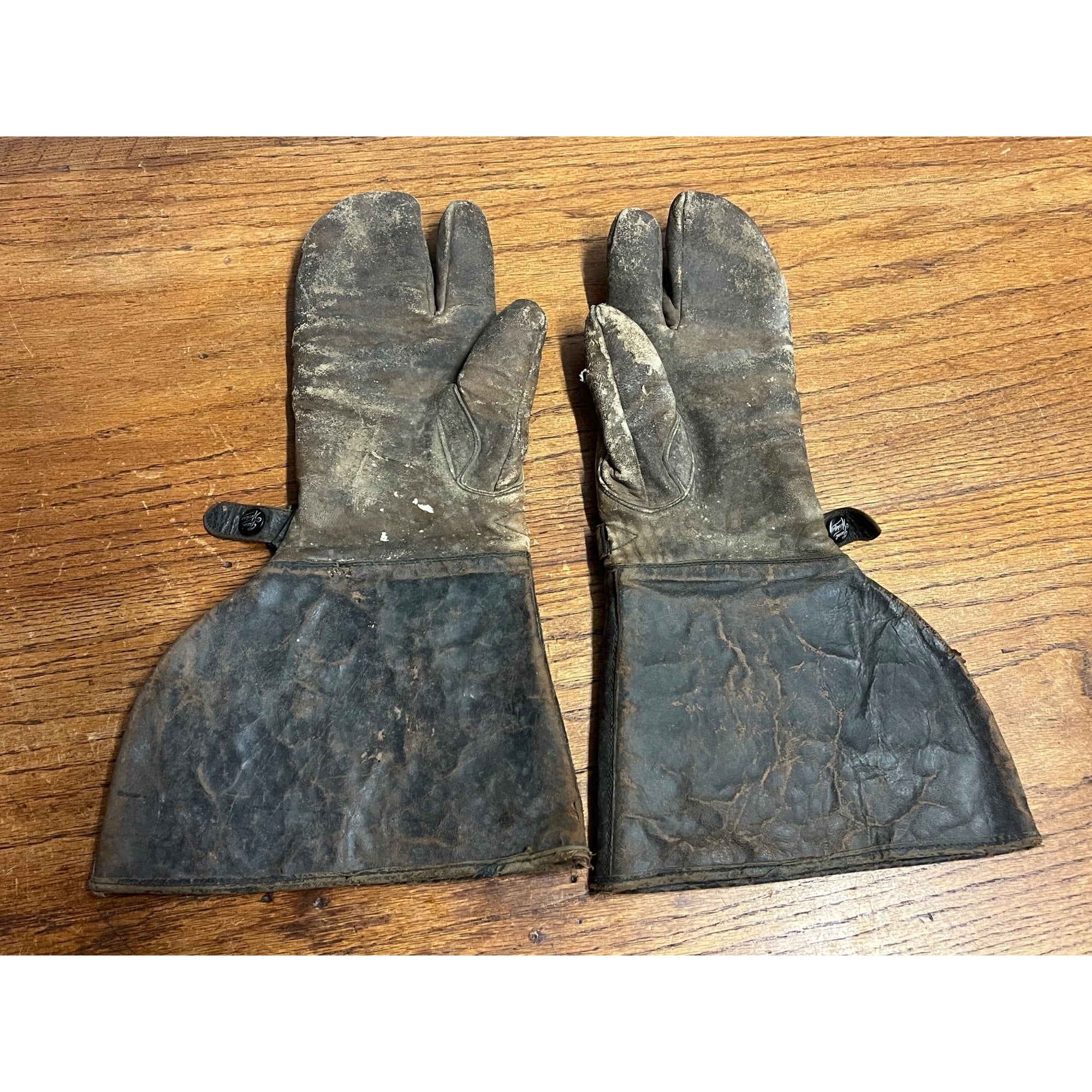 Vintage c1920s"Great Western" Brand Leather Motorcycle Riding Gauntlet Gloves