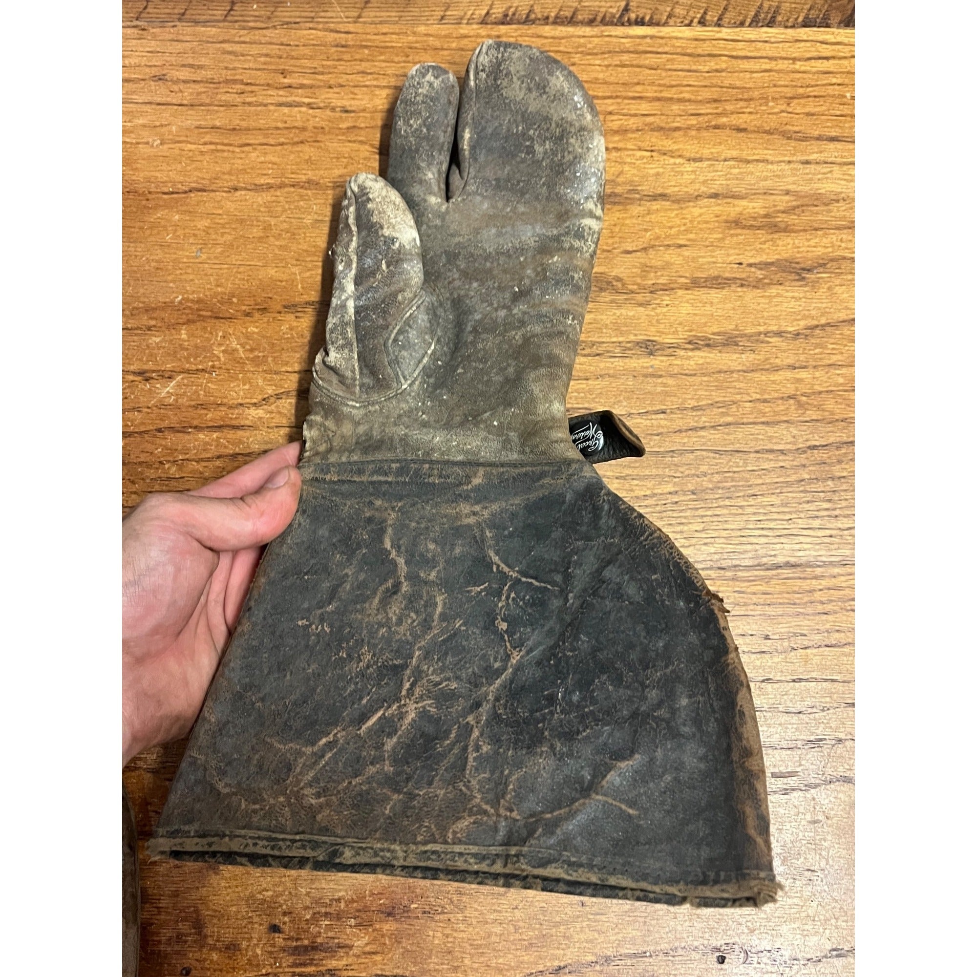 Vintage c1920s"Great Western" Brand Leather Motorcycle Riding Gauntlet Gloves