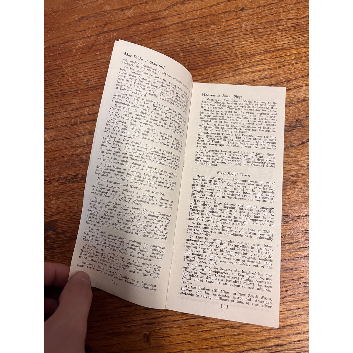 Vintage 1928 Herbert Hoover Republican National Committee Biography Campaign Brochure