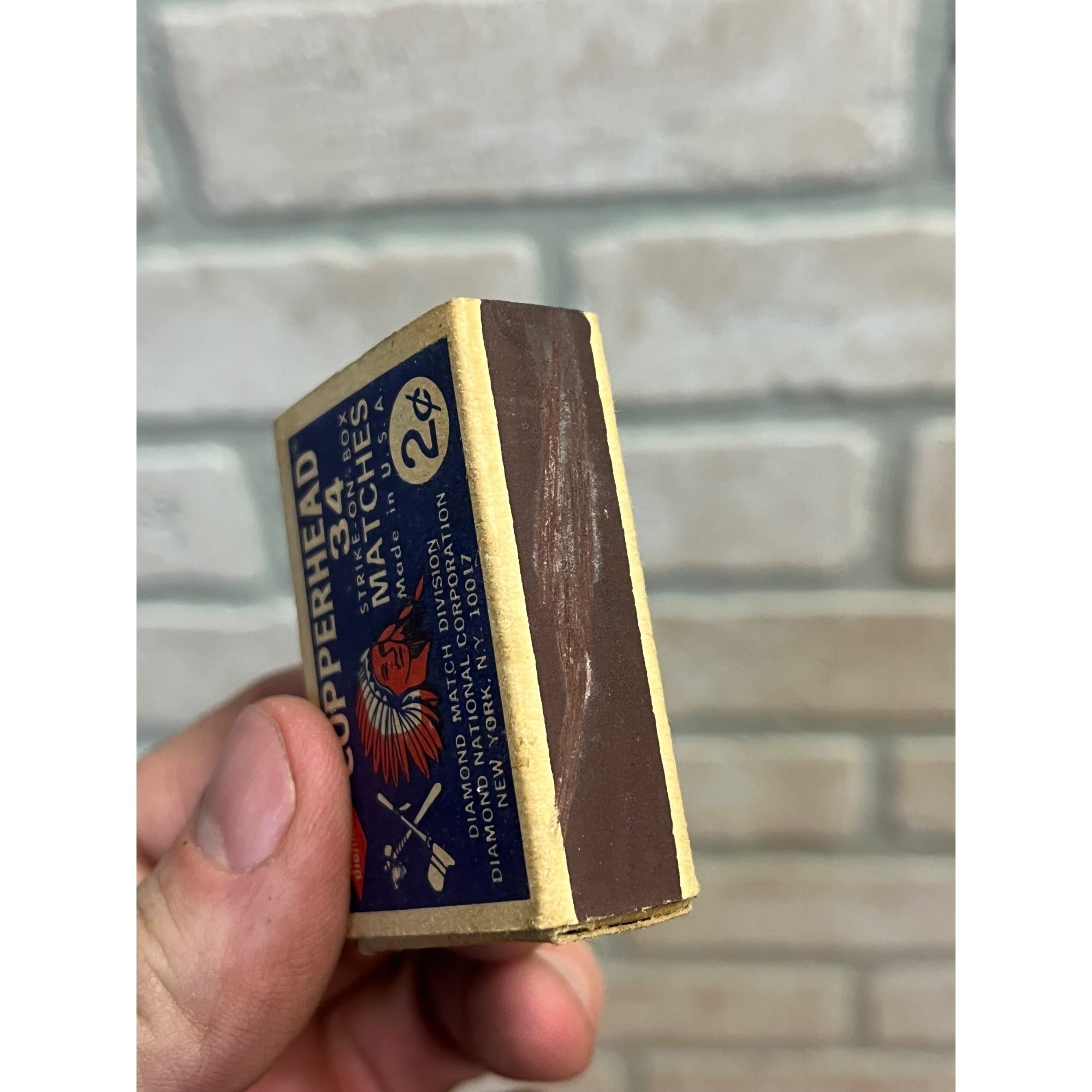 Vintage Copperhead Impregnated Diamond Strike On Box Matches w/ Matches