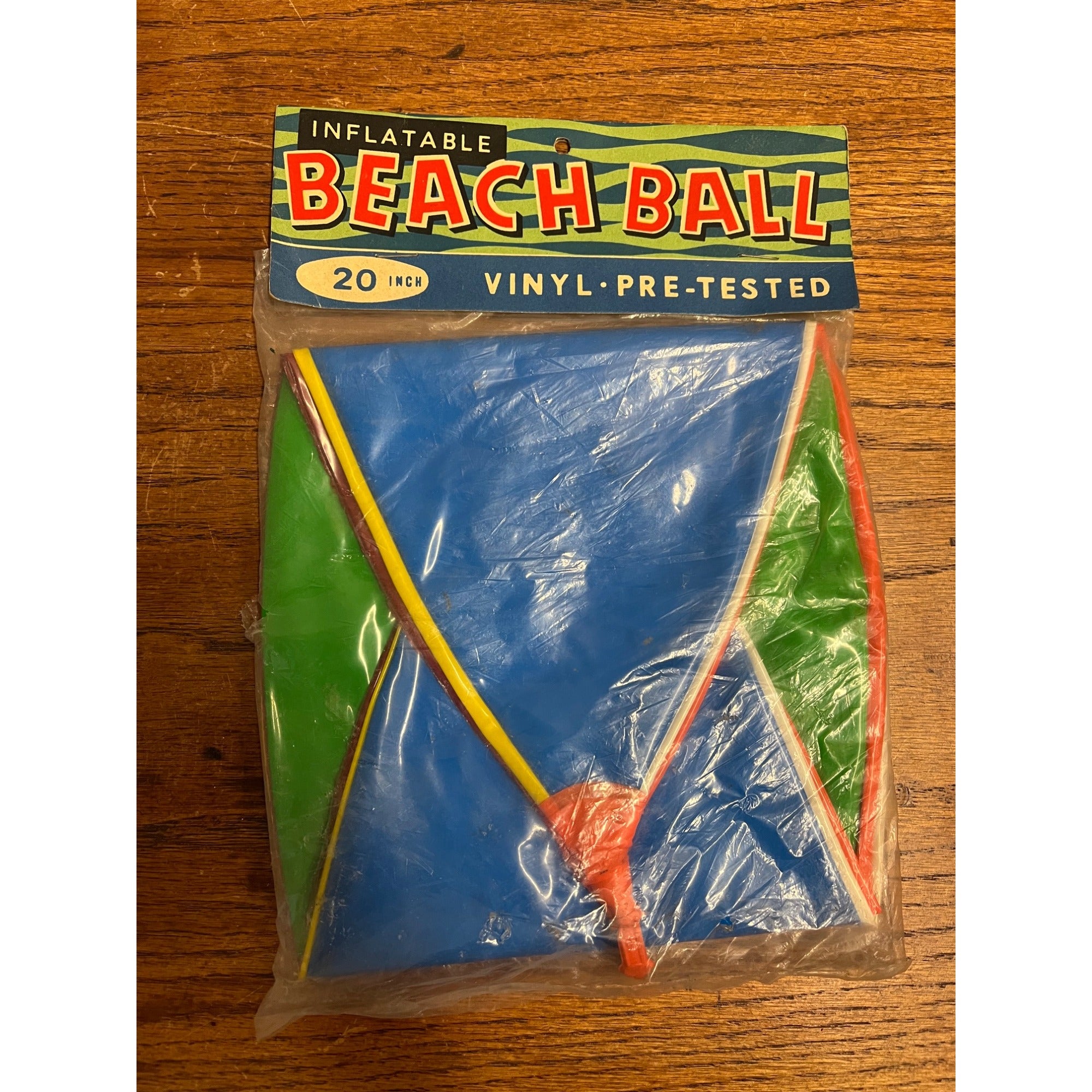 Vintage 1950s Vinyl Inflatable Beach Ball Pool Toy 20" NOS NEW - Korea