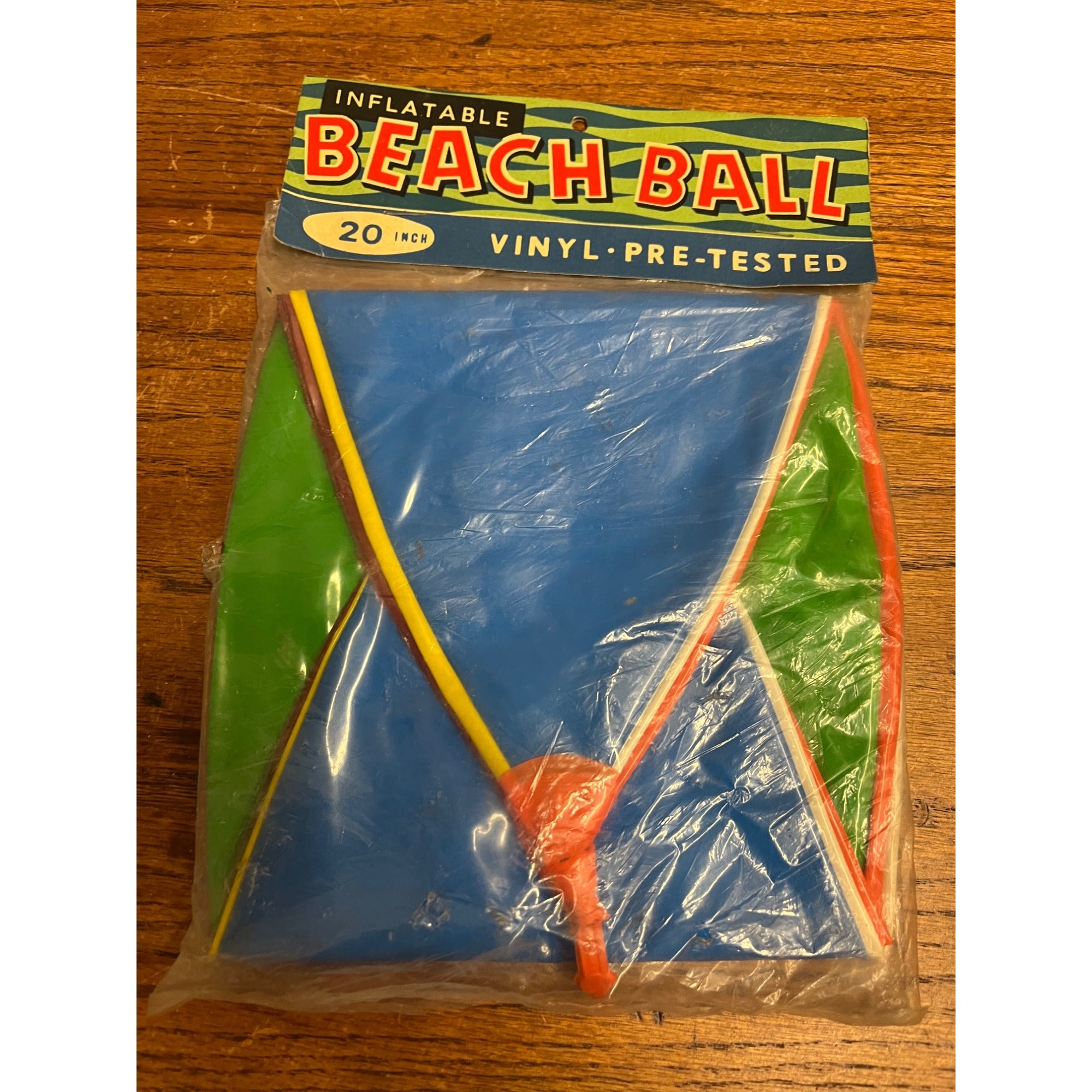 Vintage 1950s Vinyl Inflatable Beach Ball Pool Toy 20" NOS NEW - Korea