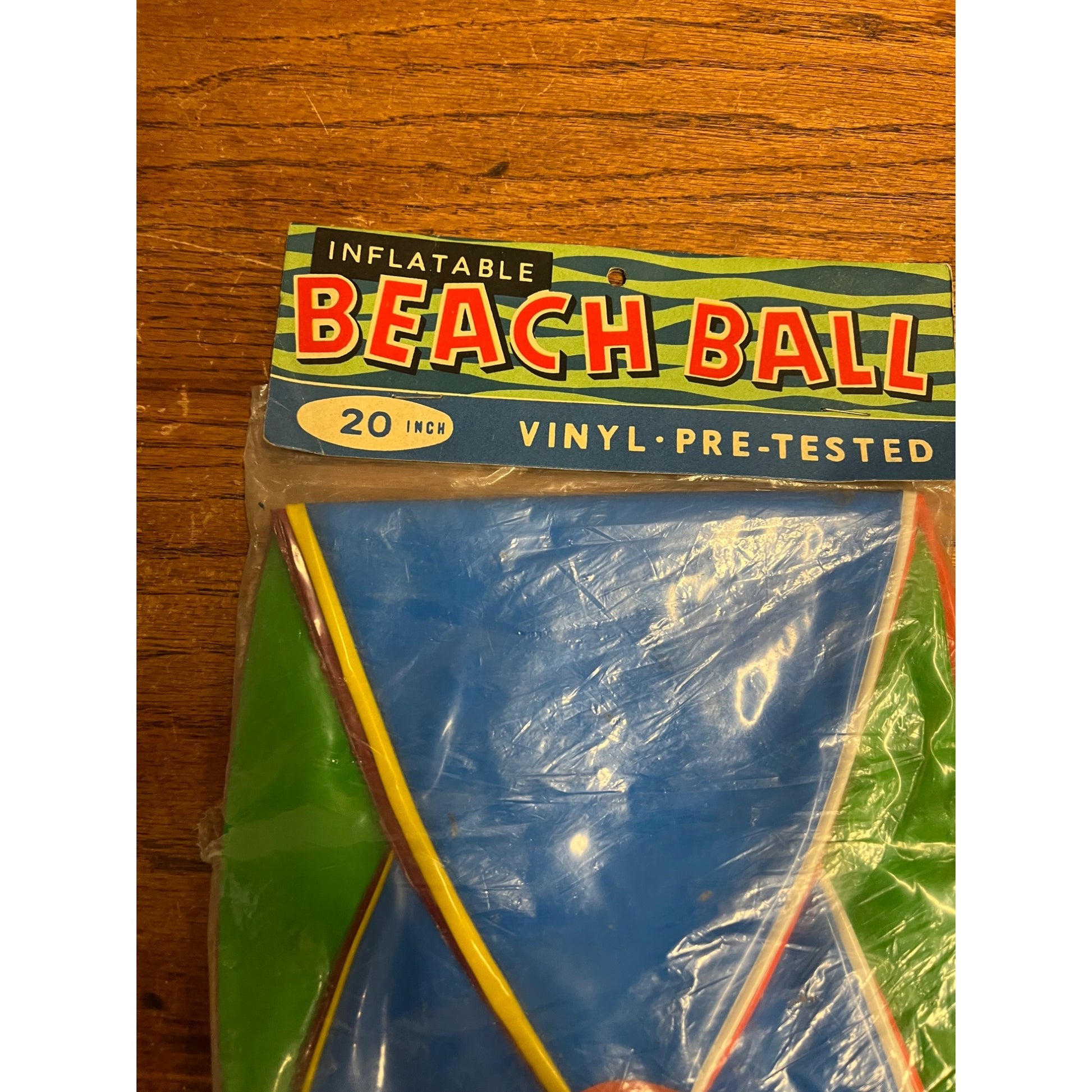 Vintage 1950s Vinyl Inflatable Beach Ball Pool Toy 20" NOS NEW - Korea