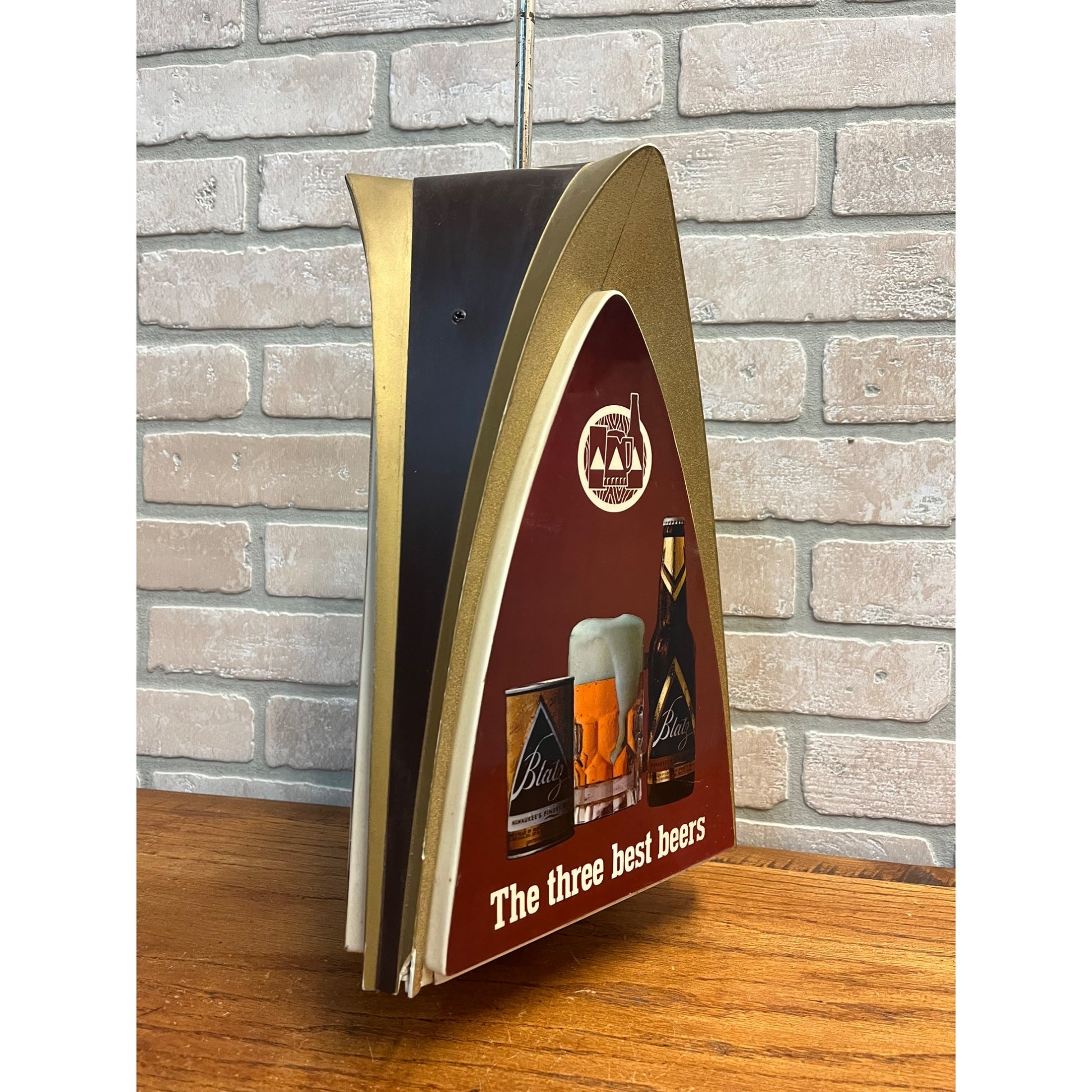 Vintage 1960s Blatz Milwaukee Beer Lighted Hanging Rotating Motion Bar Sign