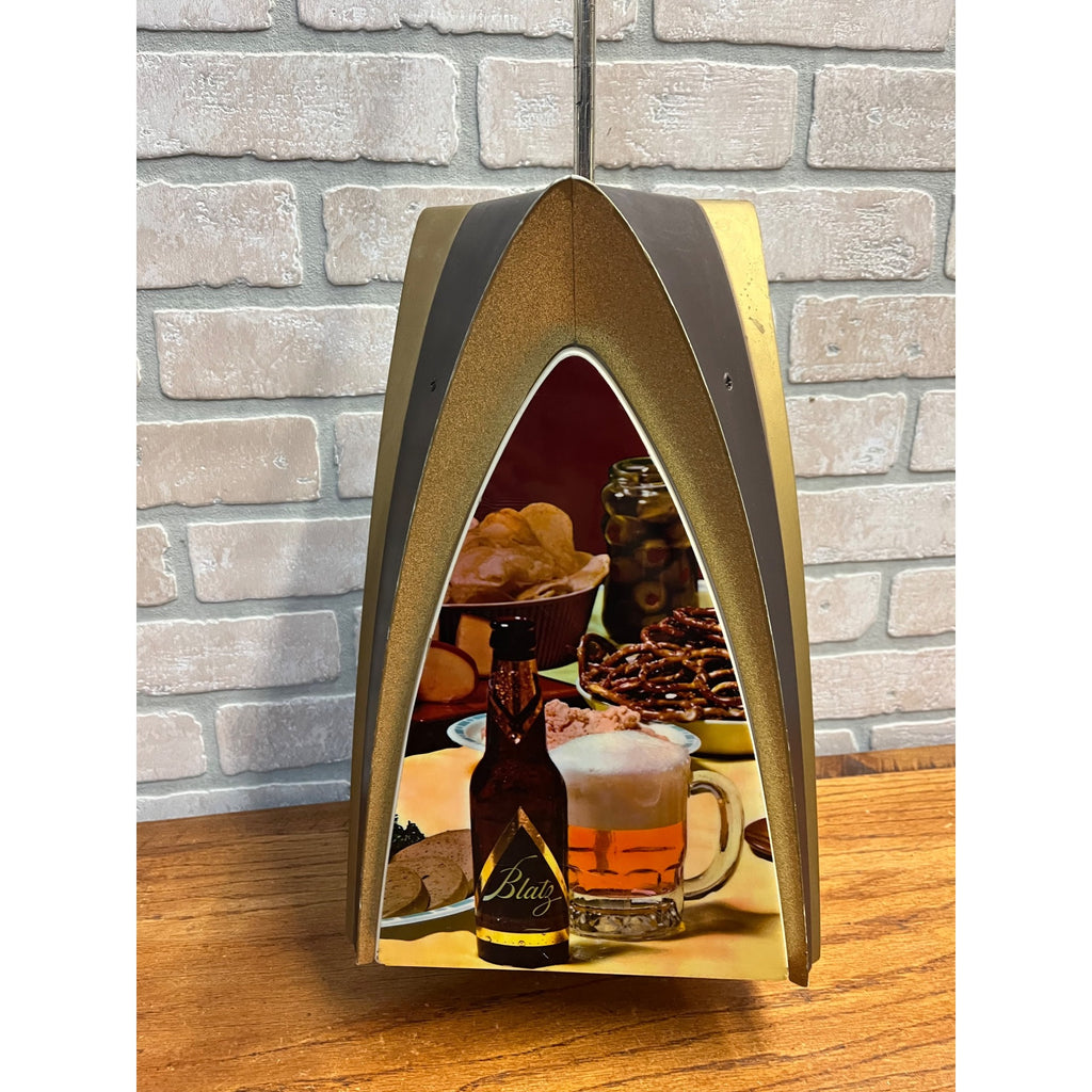 Vintage 1960s Blatz Milwaukee Beer Lighted Hanging Rotating Motion Bar Sign