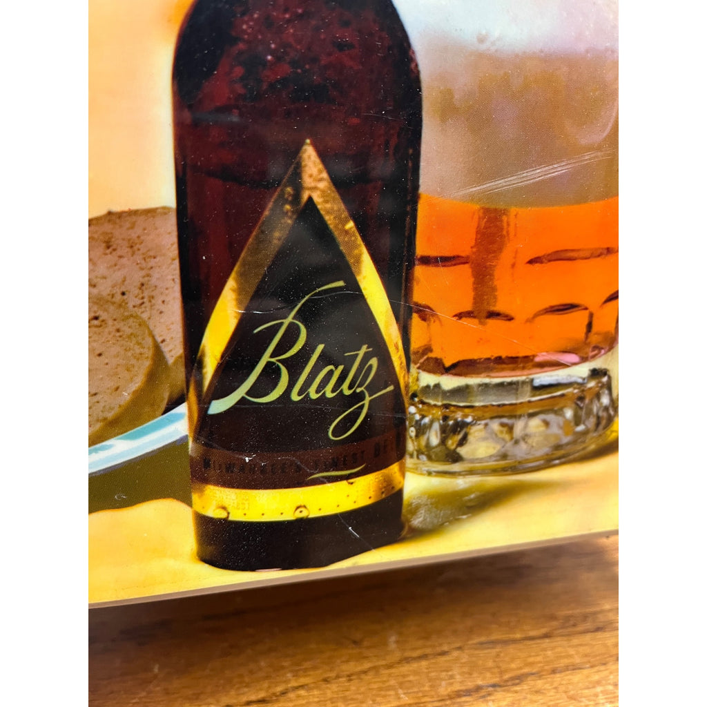 Vintage 1960s Blatz Milwaukee Beer Lighted Hanging Rotating Motion Bar Sign