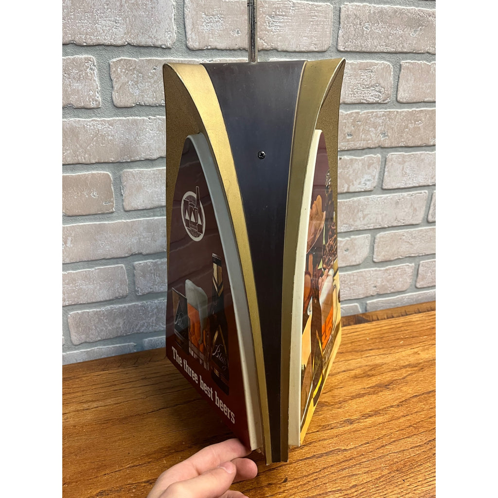 Vintage 1960s Blatz Milwaukee Beer Lighted Hanging Rotating Motion Bar Sign