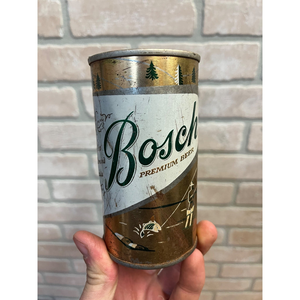 Vintage Bosch Houghton Mi Flat Top Beer Can , Empty - As-Is - Fair Cond.