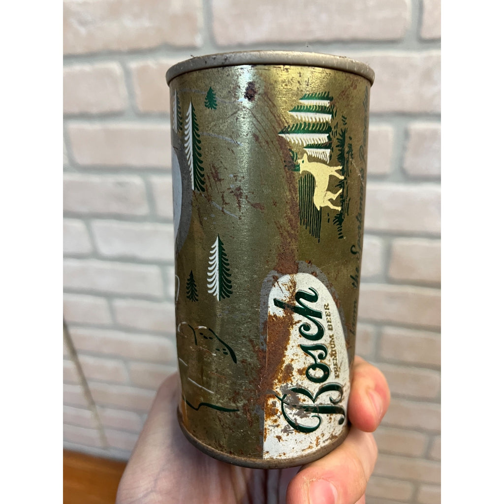 Vintage Bosch Houghton Mi Flat Top Beer Can , Empty - As-Is - Fair Cond.