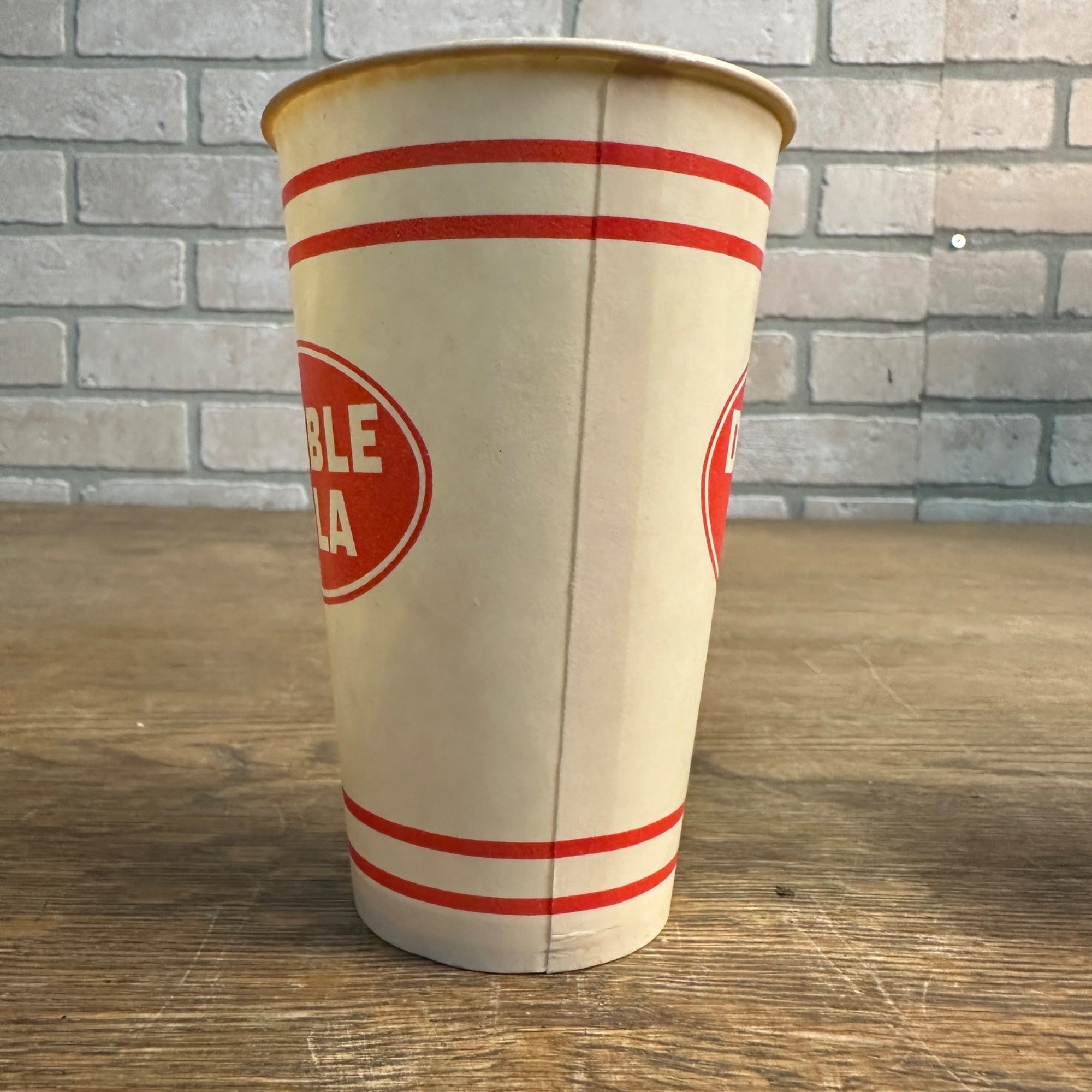 Vintage Double Cola 14 oz Paper Wax Promotional Soda Cup