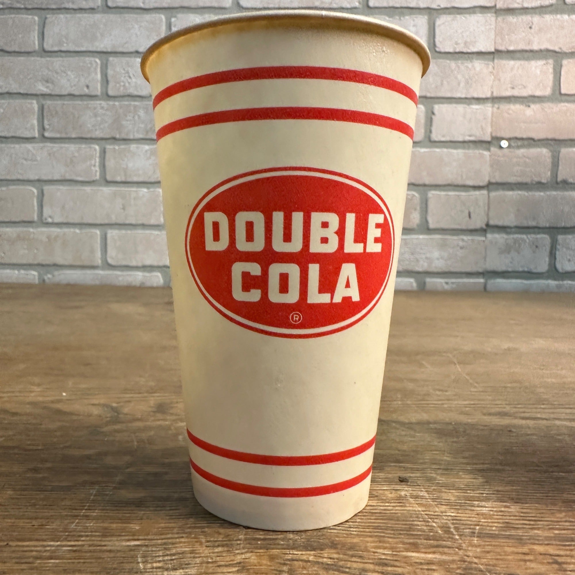 Vintage Double Cola 14 oz Paper Wax Promotional Soda Cup