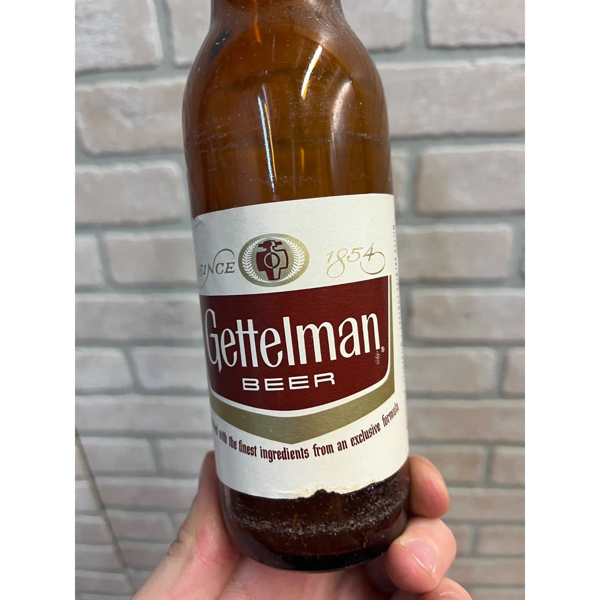 Vintage 1960s Gettelman Beer Miller Brewing Co Paper Label Bottle Milwaukee 12oz