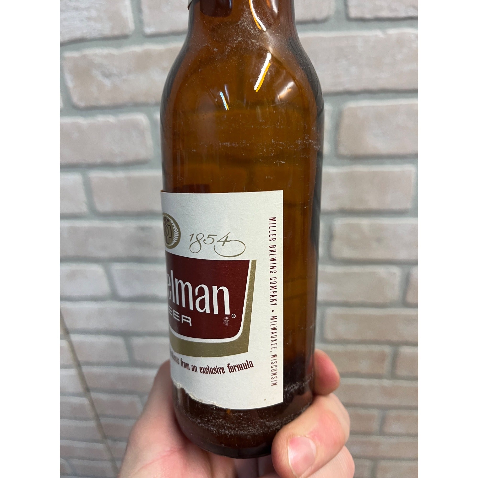 Vintage 1960s Gettelman Beer Miller Brewing Co Paper Label Bottle Milwaukee 12oz
