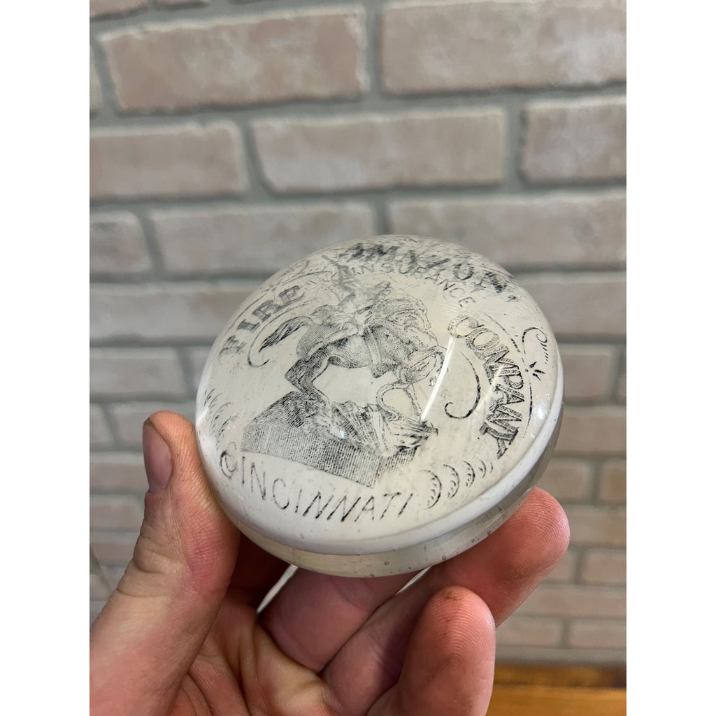1882 Amazon Fire Insurance Cincinnati Advertising Paperweight