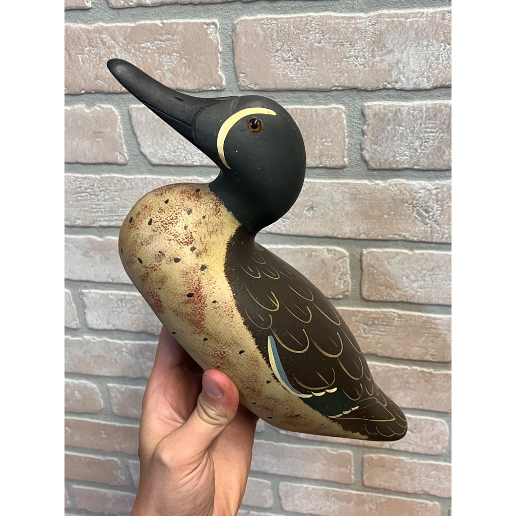 Vintage Art Bergman Pair Blue-Winged Teal Wooden Duck Decoys Van Dyne WI Wis
