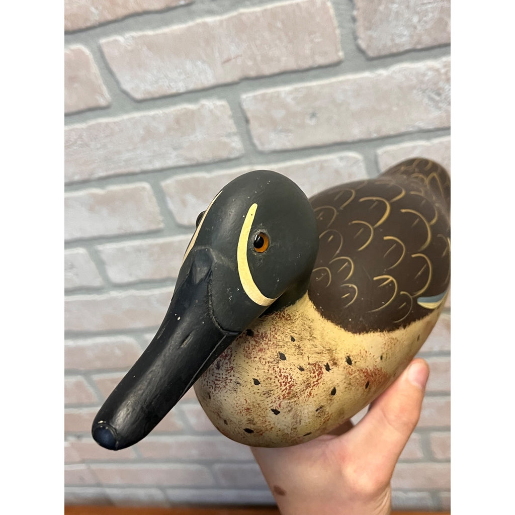 Vintage Art Bergman Pair Blue-Winged Teal Wooden Duck Decoys Van Dyne WI Wis