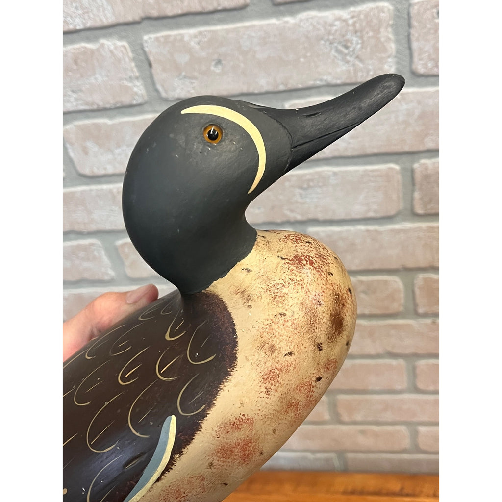 Vintage Art Bergman Pair Blue-Winged Teal Wooden Duck Decoys Van Dyne WI Wis