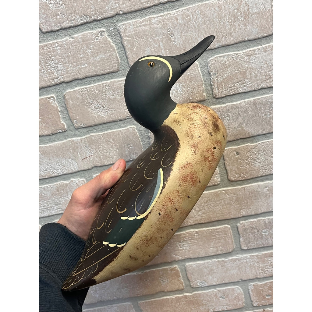 Vintage Art Bergman Pair Blue-Winged Teal Wooden Duck Decoys Van Dyne WI Wis
