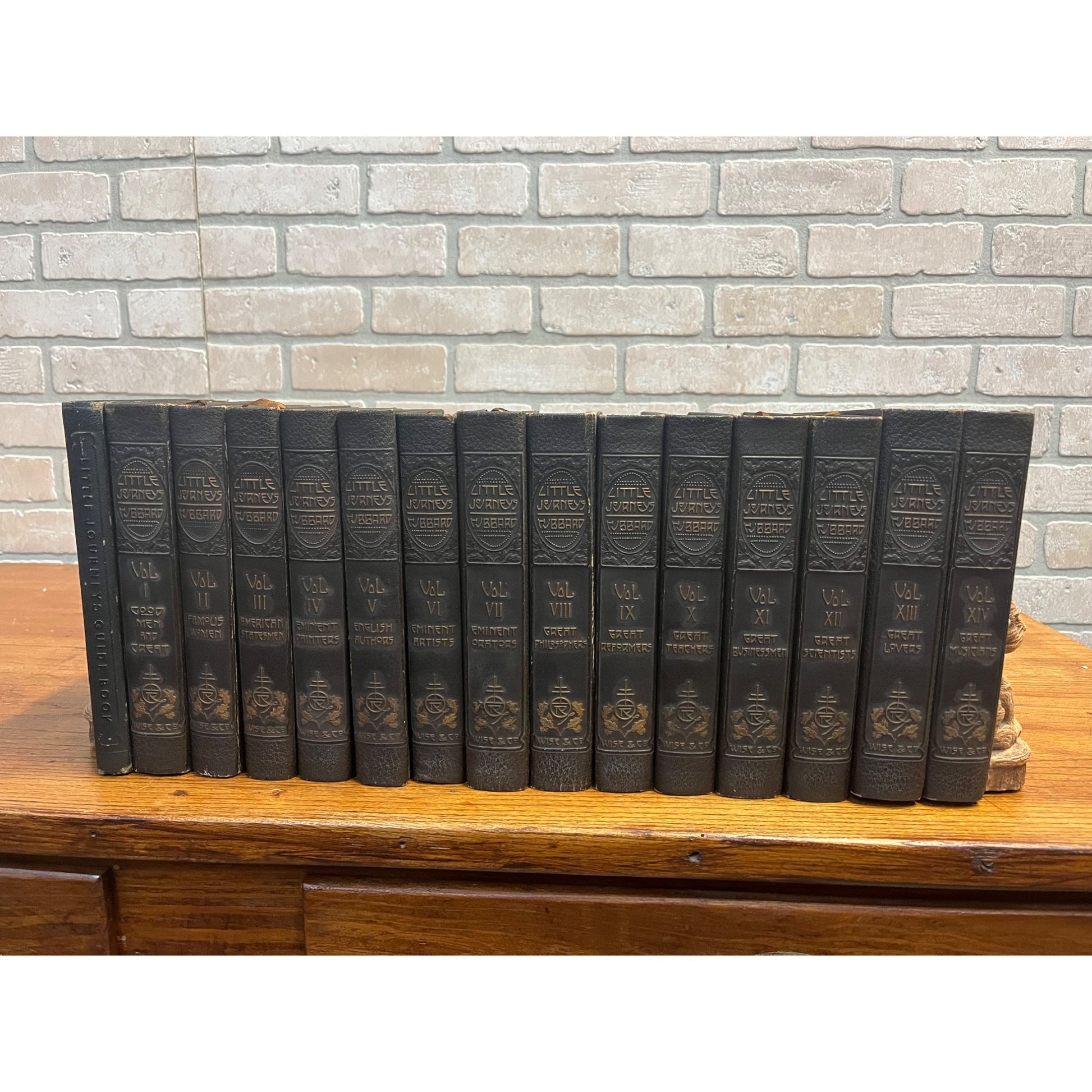 Vintage 1916 Elbert Hubbard "Little Journeys" Complete 14 Book Set Roycrofters