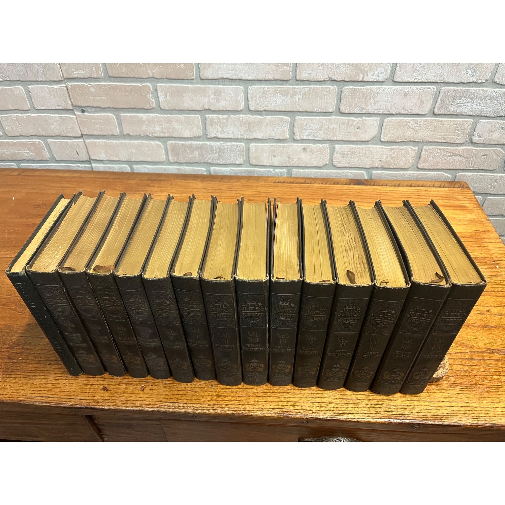 Vintage 1916 Elbert Hubbard "Little Journeys" Complete 14 Book Set Roycrofters