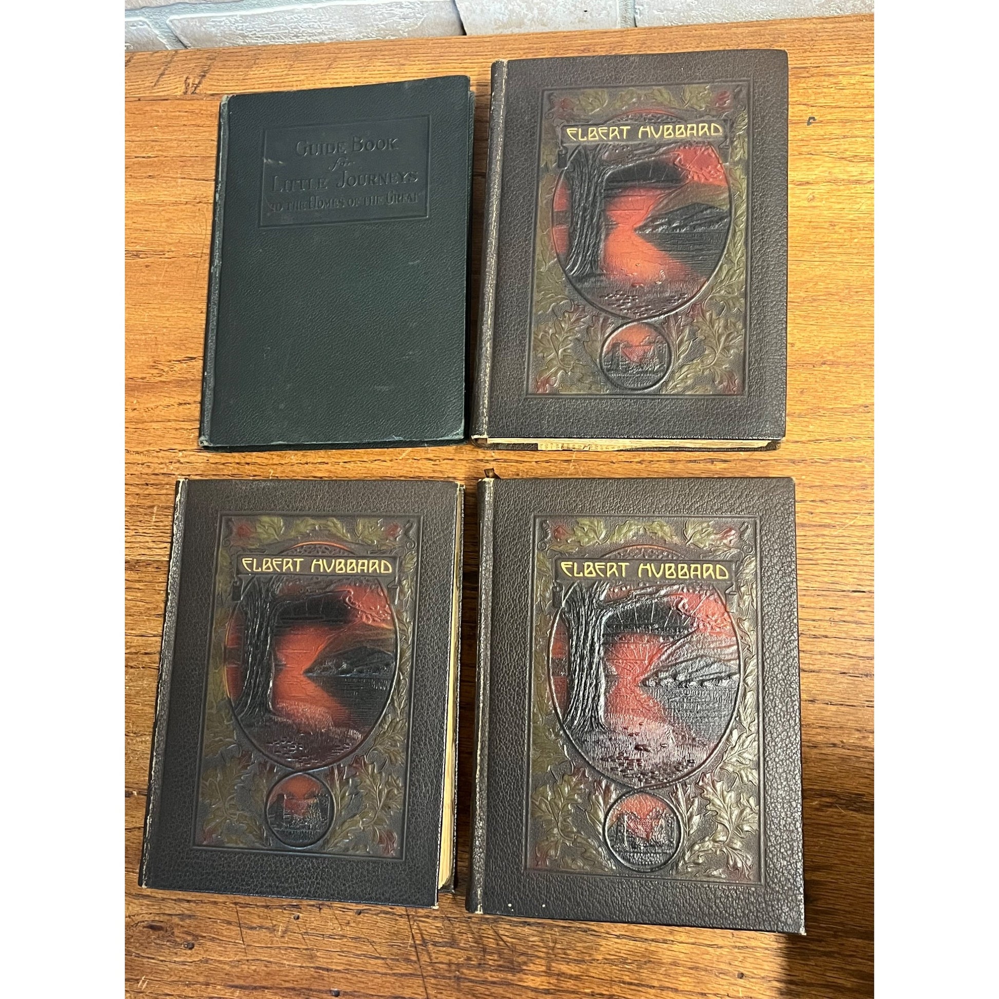 Vintage 1916 Elbert Hubbard "Little Journeys" Complete 14 Book Set Roycrofters
