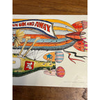 Original Vintage 1970s 7UP "Un Un and Away" Bob Taylor Seven-Up Poster 21" x 11"