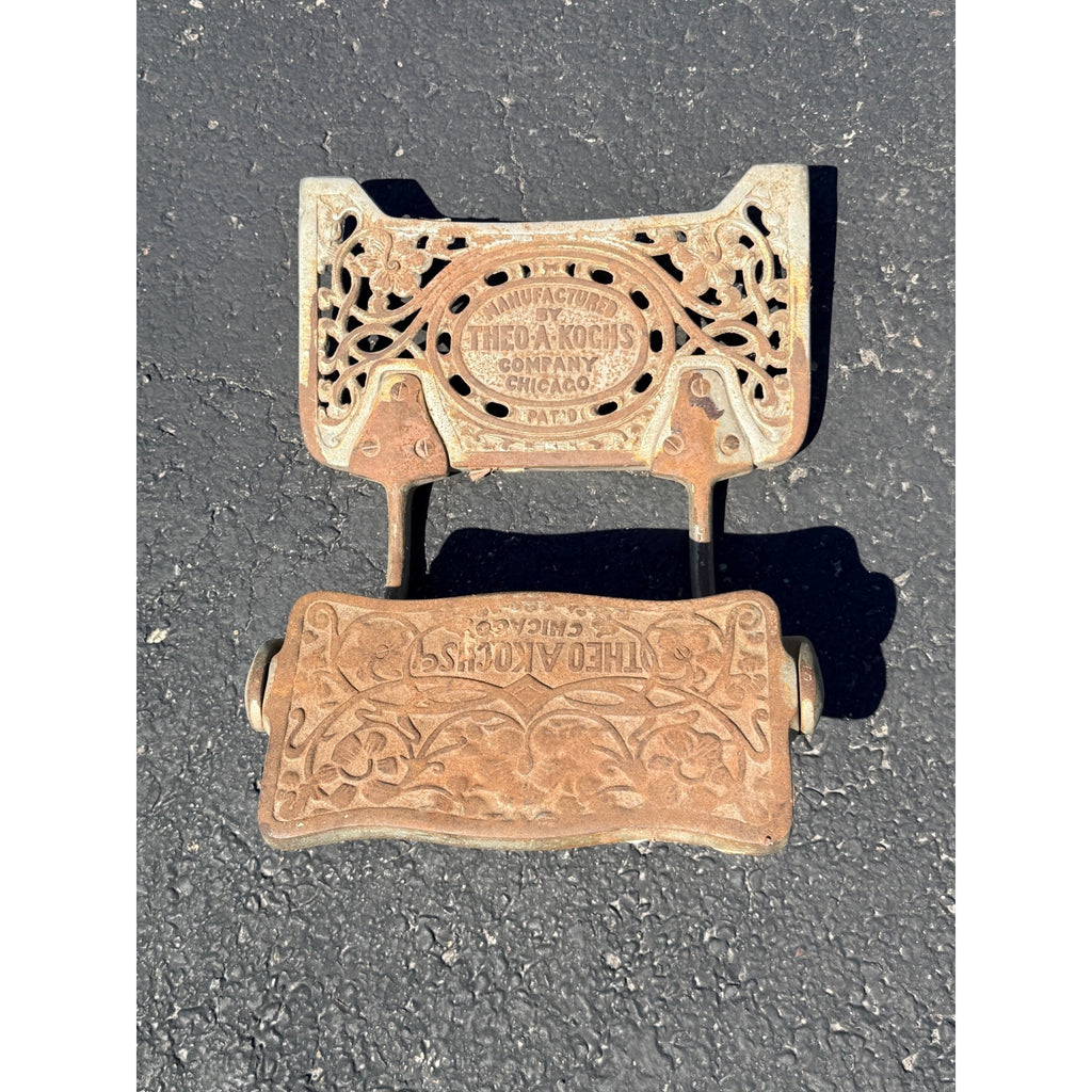 Original 1900s Theo a Kochs Barber Chair Foot Rest Assembly Replacement Part