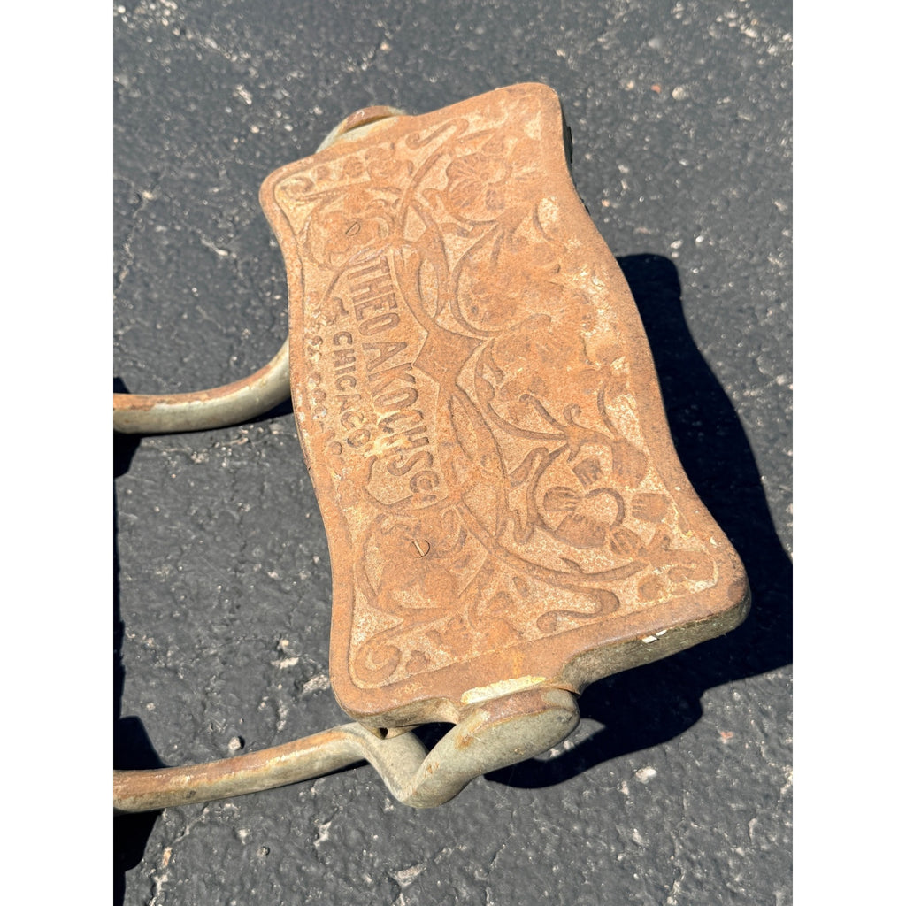 Original 1900s Theo a Kochs Barber Chair Foot Rest Assembly Replacement Part