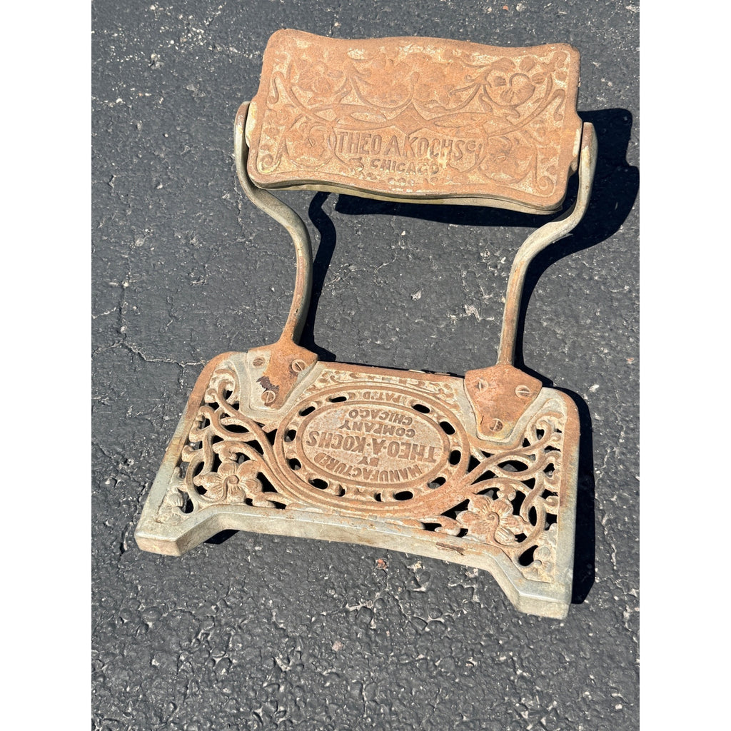 Original 1900s Theo a Kochs Barber Chair Foot Rest Assembly Replacement Part