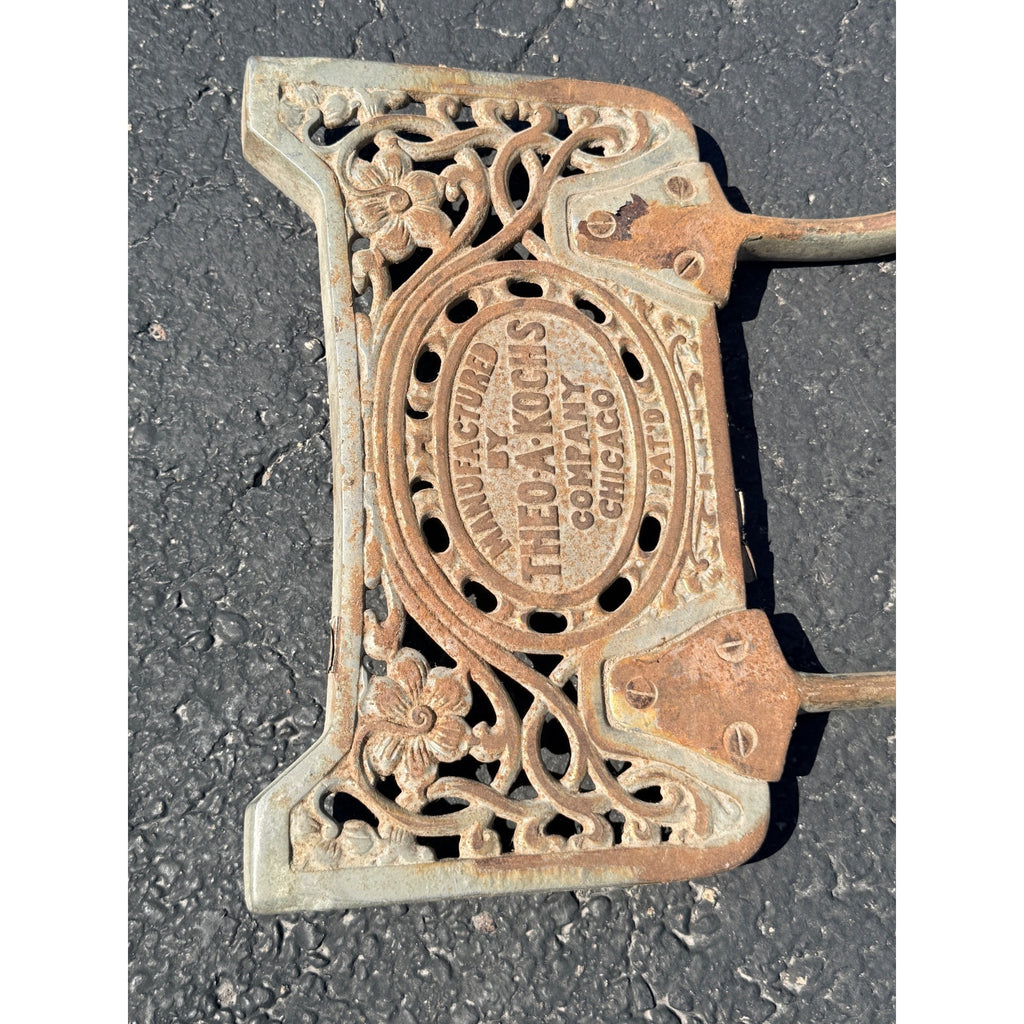 Original 1900s Theo a Kochs Barber Chair Foot Rest Assembly Replacement Part