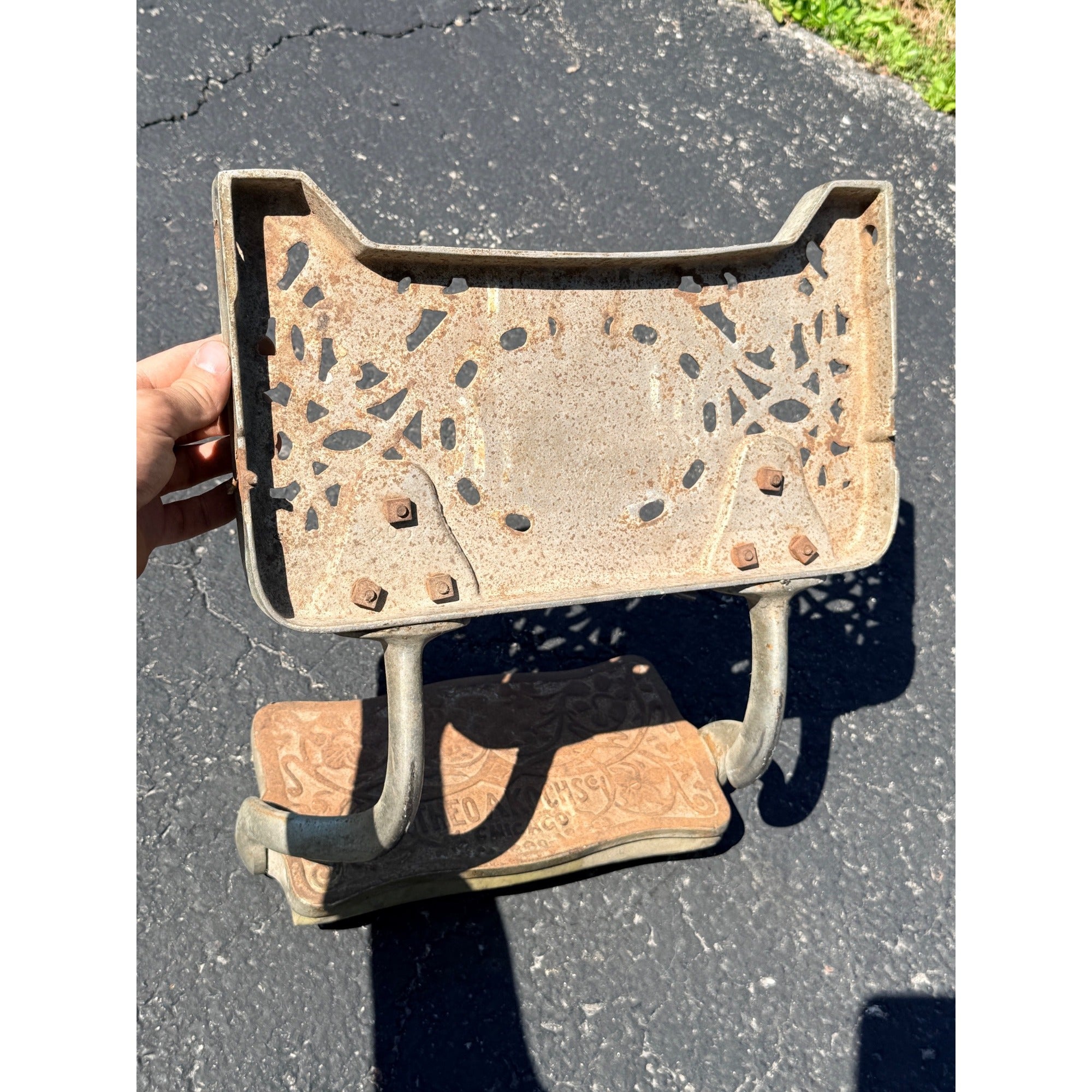 Original 1900s Theo a Kochs Barber Chair Foot Rest Assembly Replacement Part