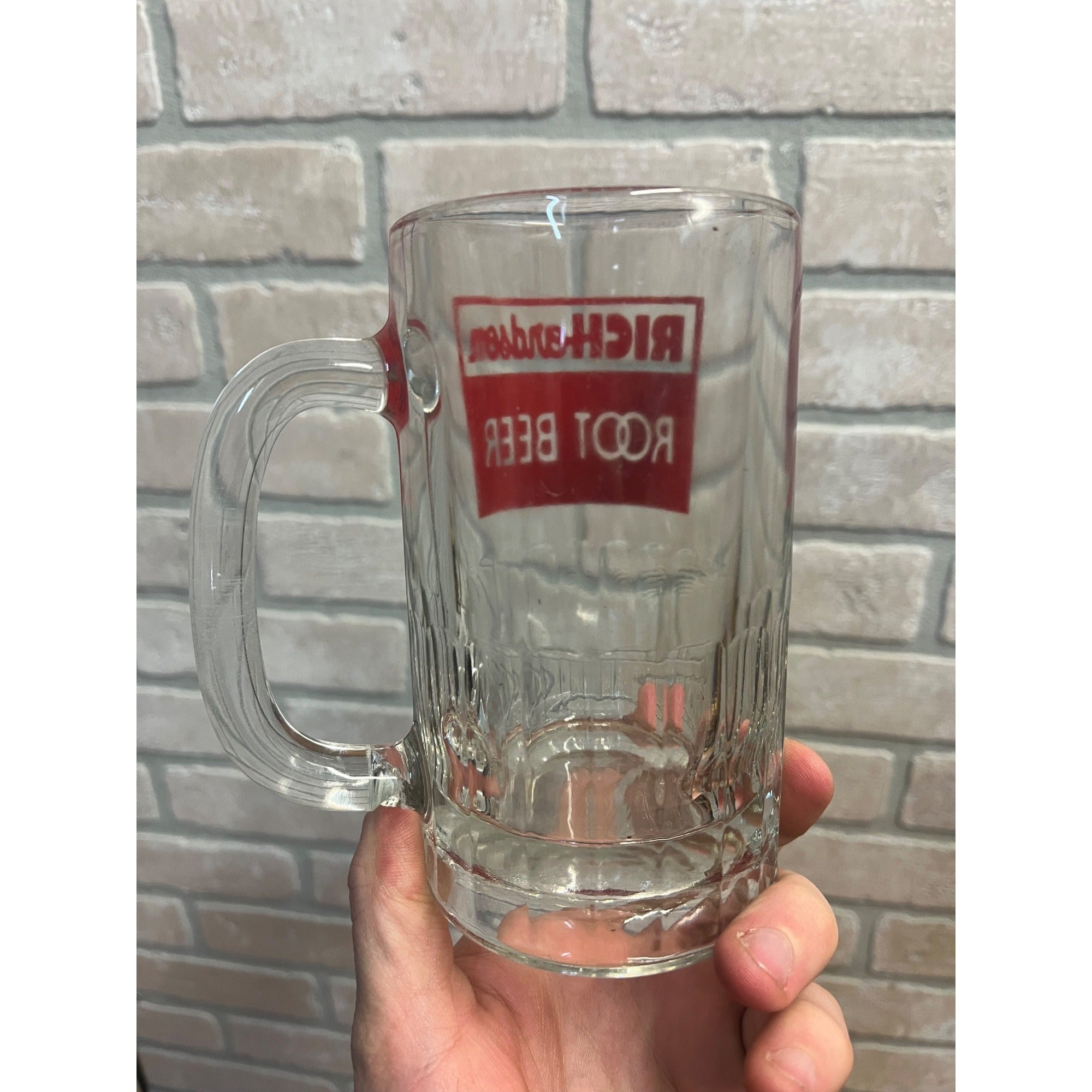 Pair Richardson Root Beer Glass Mug ACL Heavy Mug Soda Advertising