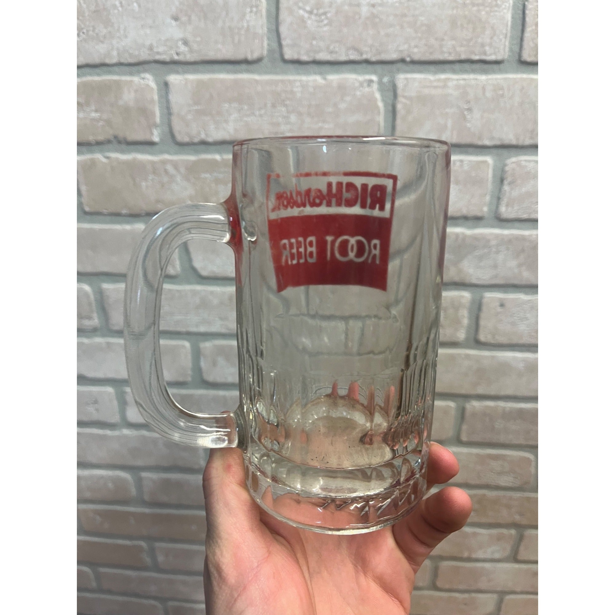 Pair Richardson Root Beer Glass Mug ACL Heavy Mug Soda Advertising