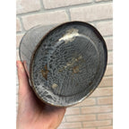 Antique Primitive Grey Graniteware / Enamelware Lidded Cream Pail/ Farmhouse / Kitchen Decor / Gray