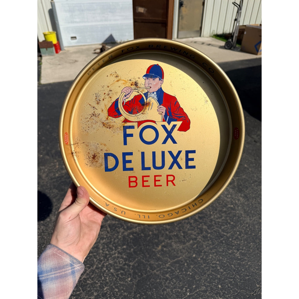 Vintage Fox De Luxe Beer Tray Peter Fox Brewing Chicago 13" Advertising