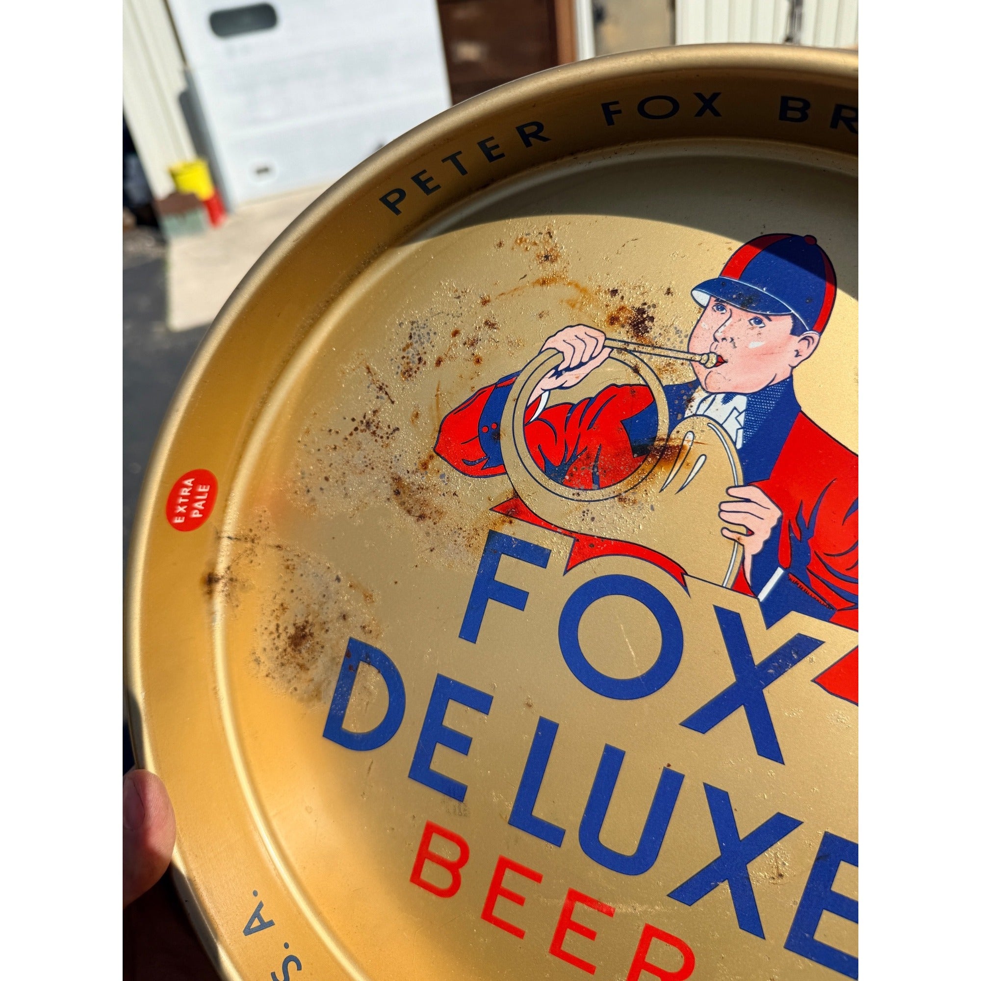 Vintage Fox De Luxe Beer Tray Peter Fox Brewing Chicago 13" Advertising