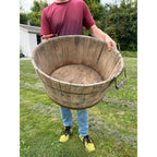 Antique Primitive Wooden Sausage Maker's Tub Basin Wood Stave Farmhouse Original Paint AAFA
