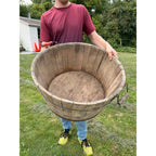 Antique Primitive Wooden Sausage Maker's Tub Basin Wood Stave Farmhouse Original Paint AAFA