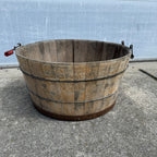 Antique Primitive Wooden Sausage Maker's Tub Basin Wood Stave Farmhouse Original Paint AAFA