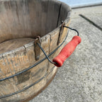 Antique Primitive Wooden Sausage Maker's Tub Basin Wood Stave Farmhouse Original Paint AAFA