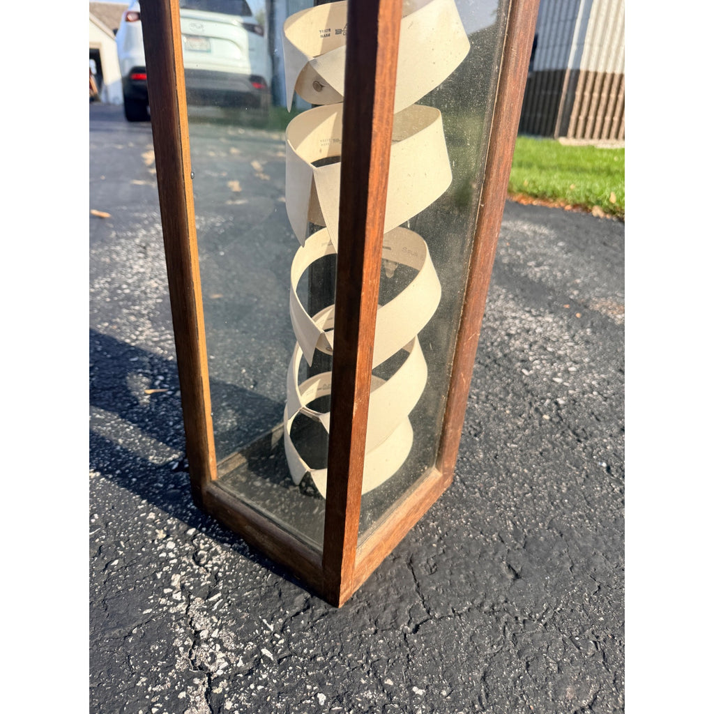 RARE Vintage 1920s Arrow Short Collars Vertical Oak Wooden Display Case General Store Showcase