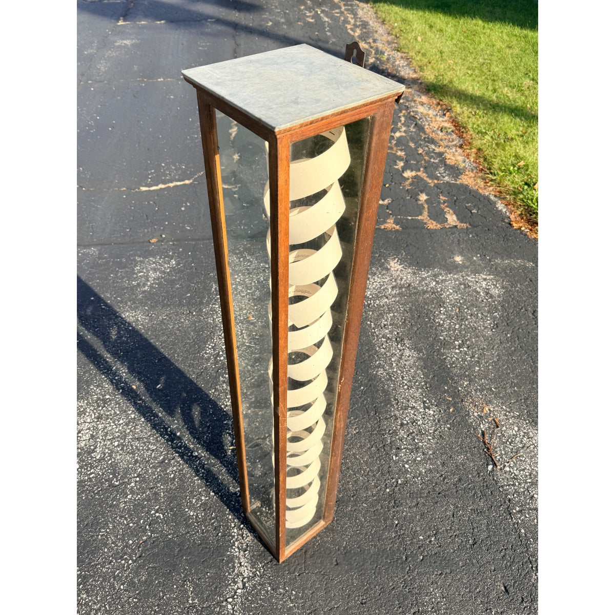 RARE Vintage 1920s Arrow Short Collars Vertical Oak Wooden Display Case General Store Showcase