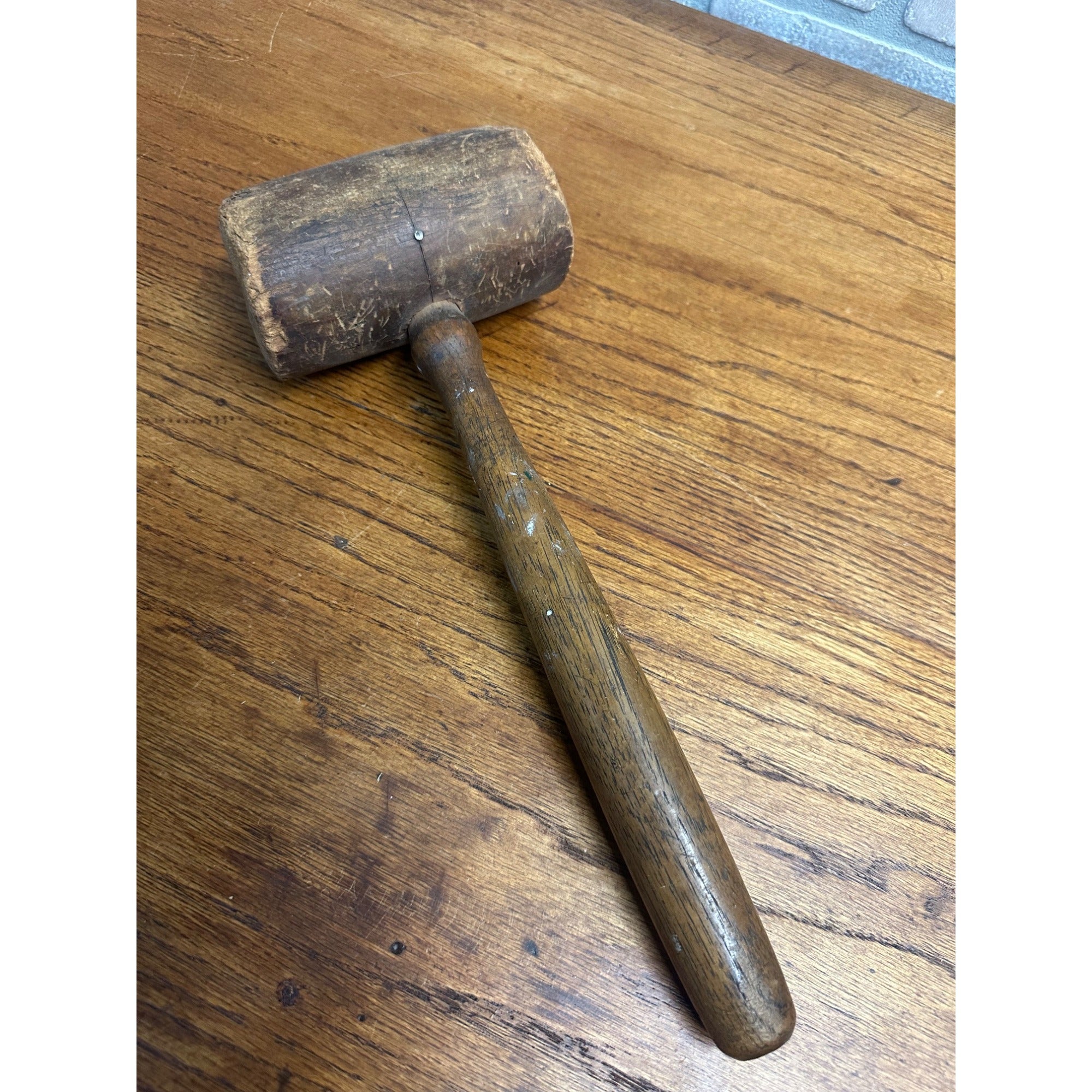 Antique Wooden Mallet Hammer Primitive Tool 1800s Carpenter Tool Farm Rustic