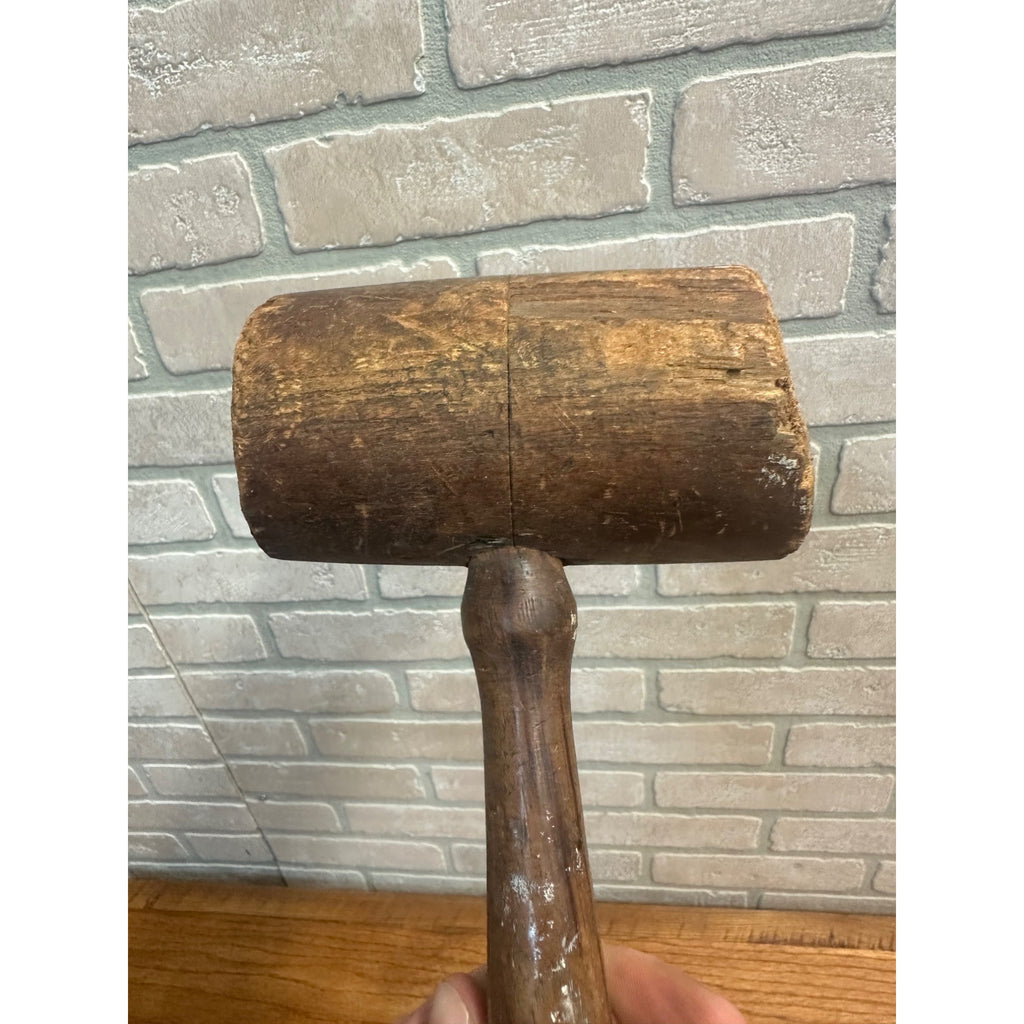 Antique Wooden Mallet Hammer Primitive Tool 1800s Carpenter Tool Farm Rustic